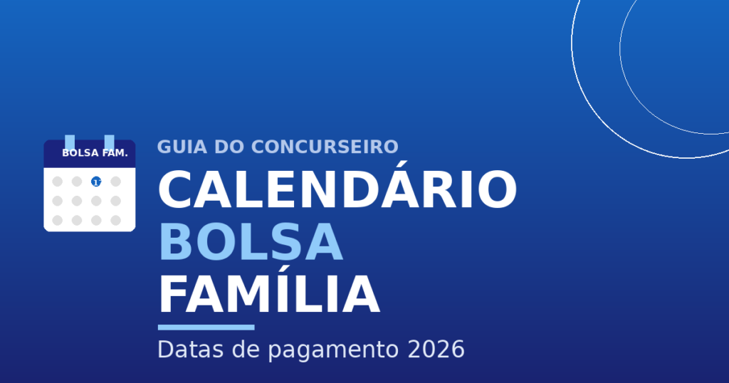 Calendário Bolsa Família 2026 datas de pagamento por NIS


