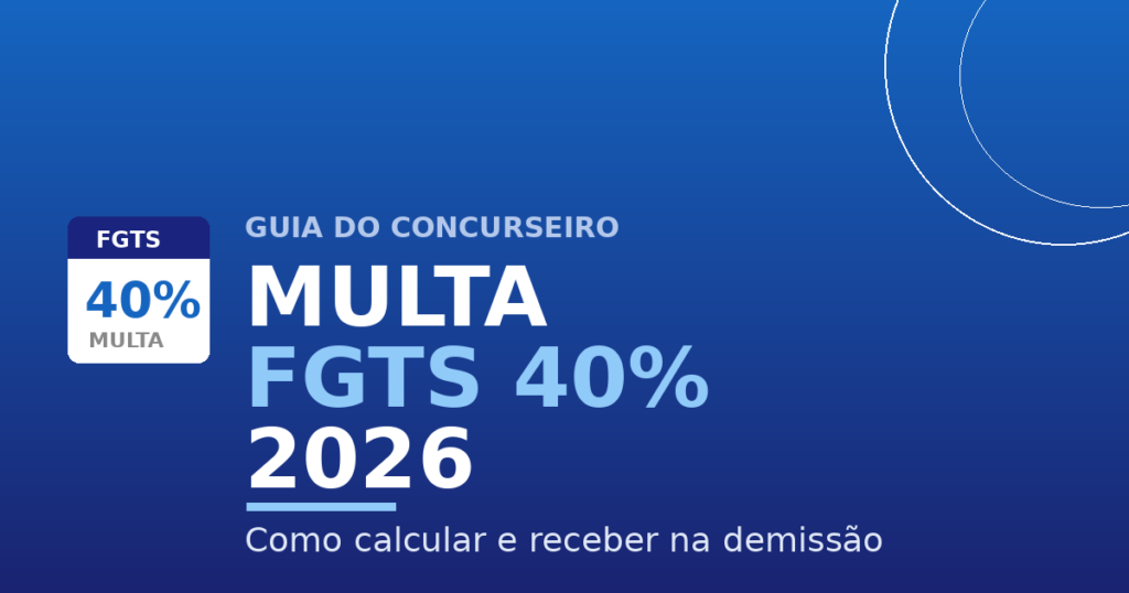 Multa FGTS 40% na demissão 2026 como calcular e receber